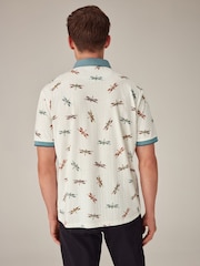 White Dragonfly Short Sleeve Print Polo Shirt - Image 3 of 7