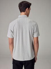 Grey Crane Print Polo Shirt - Image 3 of 7