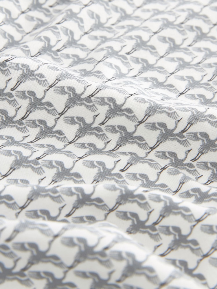 Grey Crane Print Polo Shirt - Image 7 of 7