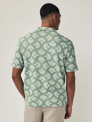 Green/White Textured Print Polo Shirt - Image 3 of 7