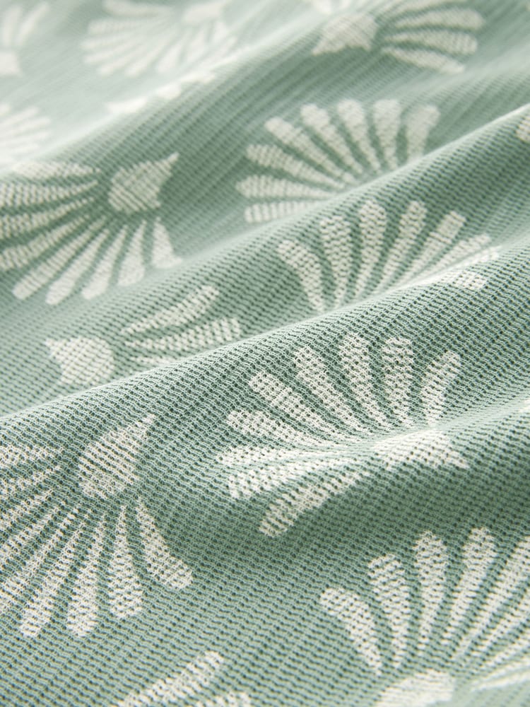 Green/White Textured Print Polo Shirt - Image 7 of 7