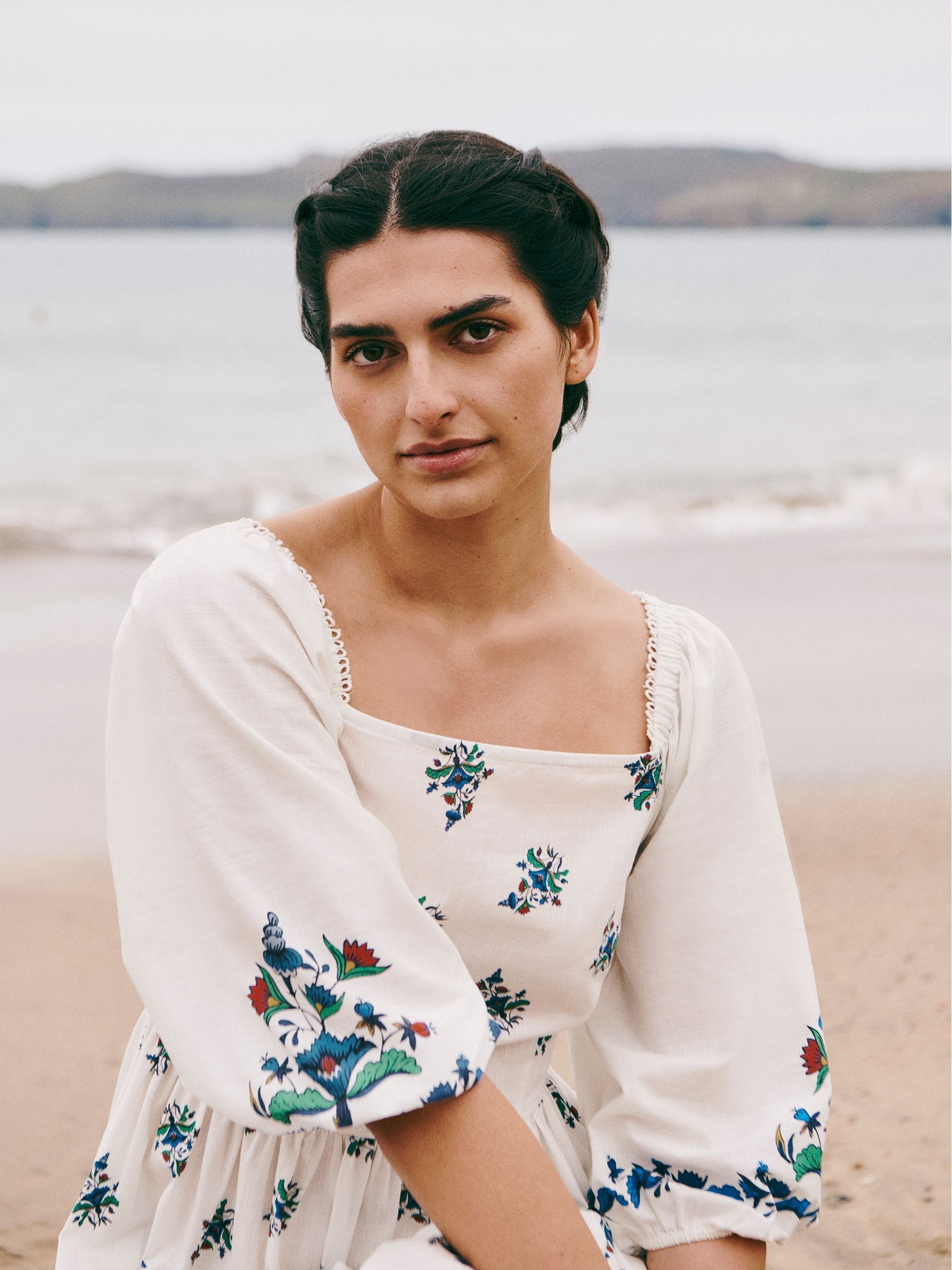 Buy Laura Ashley White Square Neck Border Dress from Next Buy Laura Ashley White Square Neck Border Dress from Next