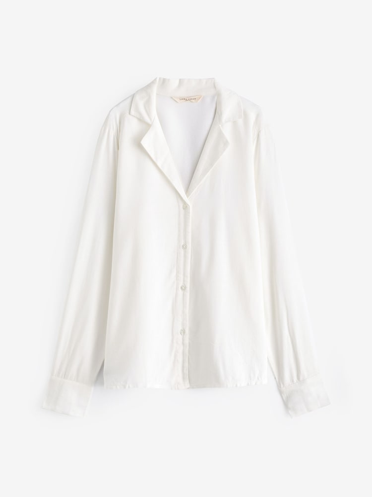 Laura Ashley White Viscose Collar Revere Blouse - Image 2 of 2