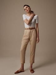 Laura Ashley Stone Laura Ashley Tapered Trouser and Belt Set - Image 1 of 9