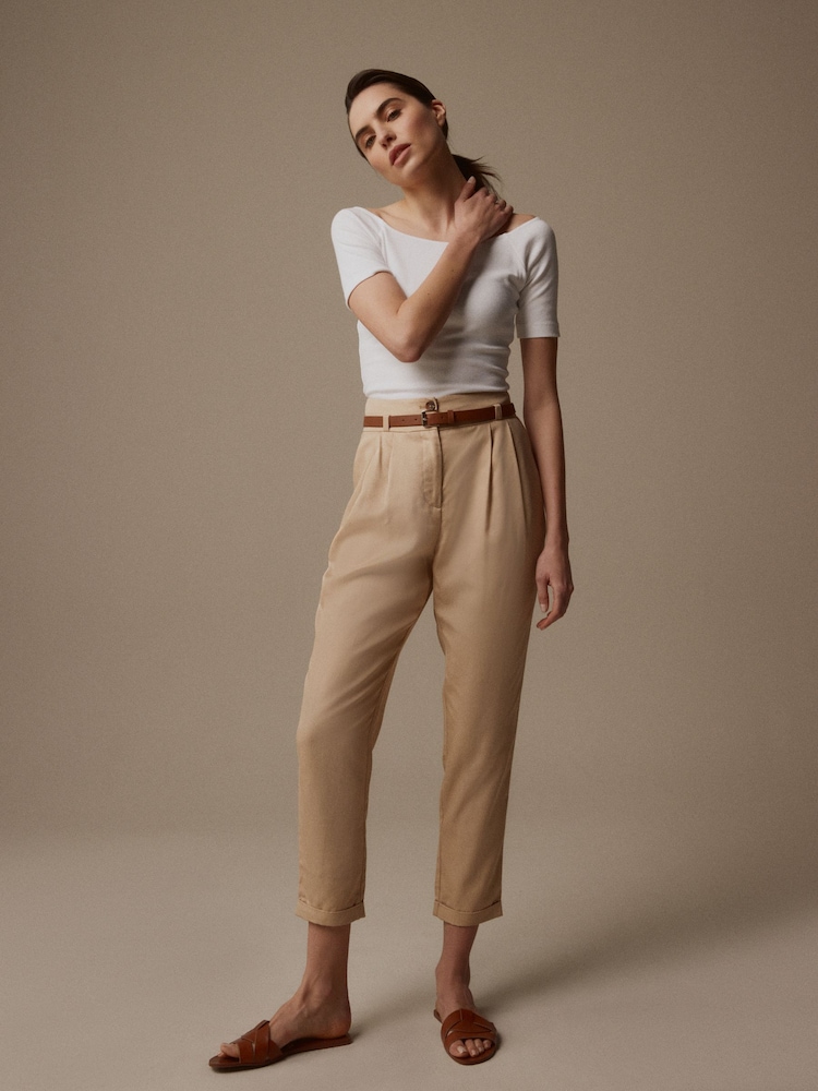 Laura Ashley Stone Laura Ashley Tapered Trouser and Belt Set - Image 1 of 9