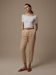 Laura Ashley Stone Laura Ashley Tapered Trouser and Belt Set - Image 3 of 9