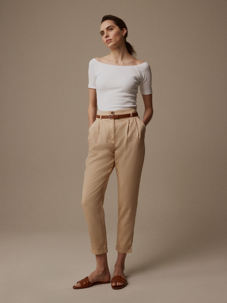 Laura Ashley Stone Laura Ashley Tapered Trouser and Belt Set - Image 3 of 9