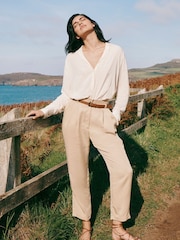 Laura Ashley Stone Laura Ashley Tapered Trouser and Belt Set - Image 6 of 9
