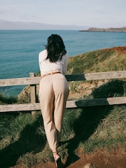 Laura Ashley Stone Laura Ashley Tapered Trouser and Belt Set - Image 7 of 9