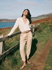 Laura Ashley Stone Laura Ashley Tapered Trouser and Belt Set - Image 8 of 9