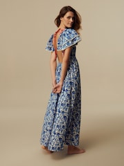 Laura Ashley Blue and White Backless Maxi Dress - Image 1 of 6