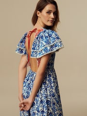 Laura Ashley Blue and White Backless Maxi Dress - Image 3 of 6