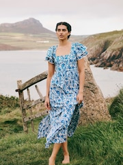 Laura Ashley Blue and White Backless Maxi Dress - Image 4 of 6