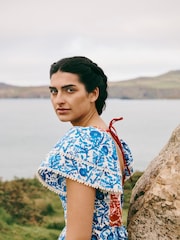 Laura Ashley Blue and White Backless Maxi Dress - Image 5 of 6