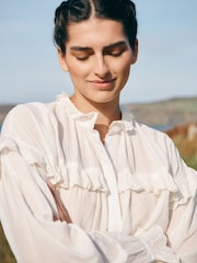 Ecru - Laura Ashley Bluse mit Lochstickereien - Bild 6 von 8