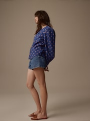 Laura Ashley Blue Puff Sleeve Shirt - Image 3 of 6