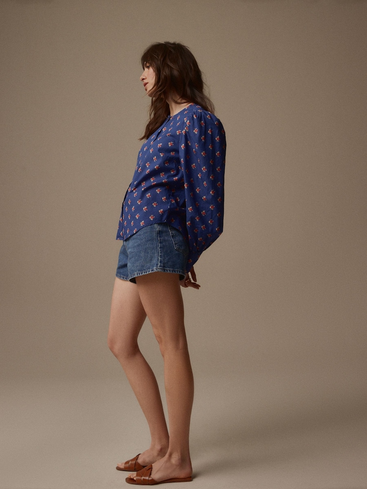 Laura Ashley Blue Puff Sleeve Shirt - Image 3 of 6