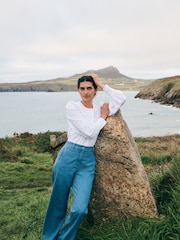 Laura Ashley White 100% Cotton Puff Sleeve Shirt - Image 11 of 13