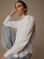 Laura Ashley White 100% Cotton Puff Sleeve Shirt - Image 6 of 9