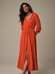 Laura Ashley Red Midaxi Shirt Dress - Image 2 of 6