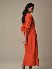 Laura Ashley Red Midaxi Shirt Dress - Image 3 of 6