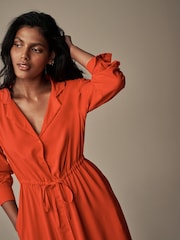 Laura Ashley Red Midaxi Shirt Dress - Image 4 of 6
