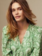 Laura Ashley Green Camelot Print Green Midaxi Dress - Image 4 of 6