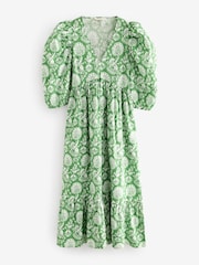 Laura Ashley Green Camelot Print Green Midaxi Dress - Image 5 of 6
