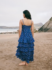 Laura Ashley Blue Tiered Maxi Dress - Image 2 of 4