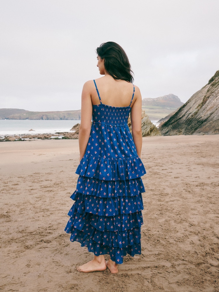 Laura Ashley Blue Tiered Maxi Dress - Image 2 of 4