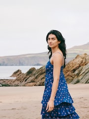 Laura Ashley Blue Tiered Maxi Dress - Image 3 of 4