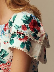 Laura Ashley Cream Linen Blend Shell Top - Image 5 of 6