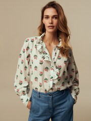Laura Ashley Beauchamp Floral Ruffle Blouse - Image 1 of 3