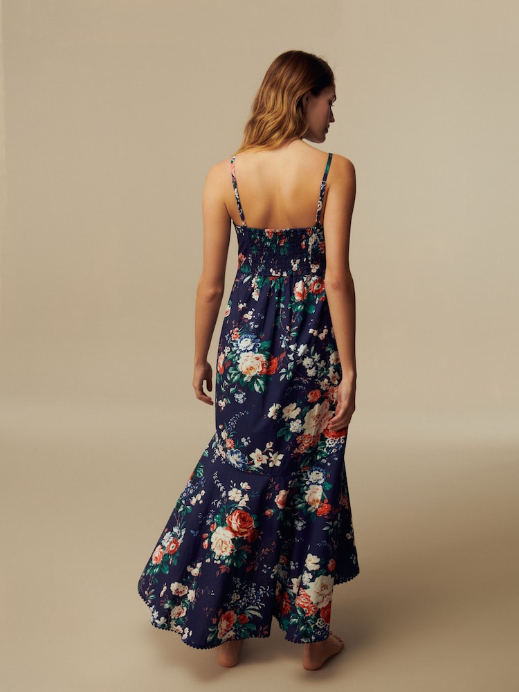 Laura Ashley Navy Floral Asymmetric High Low Dress - Image 2 of 5