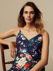 Laura Ashley Navy Floral Asymmetric High Low Dress - Image 5 of 5