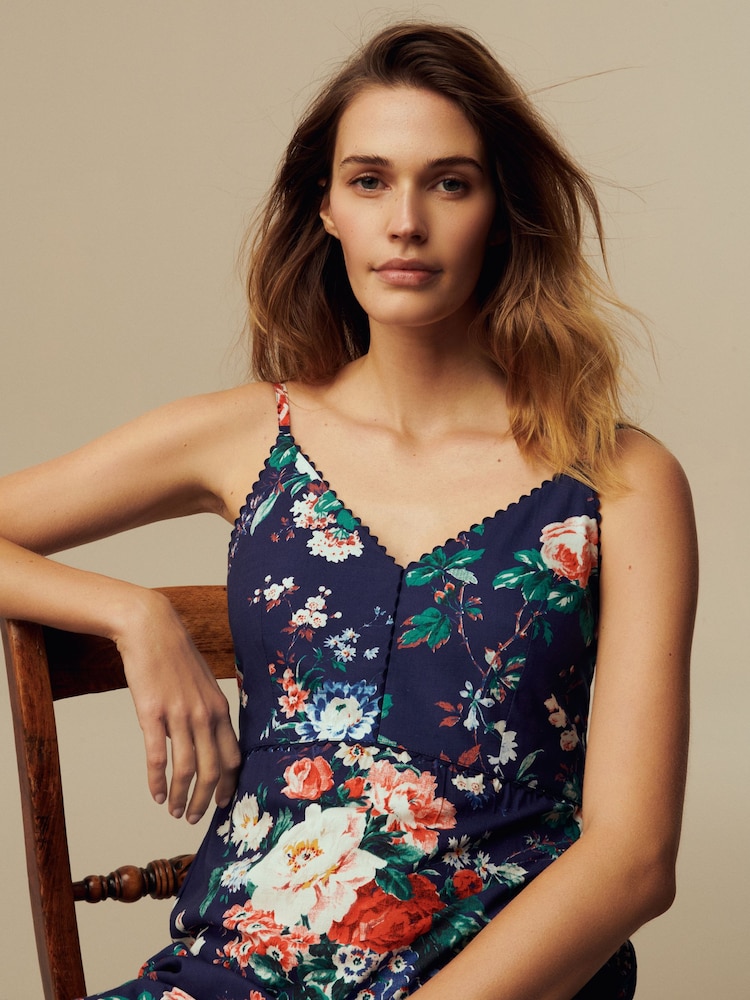 Laura Ashley Navy Floral Asymmetric High Low Dress - Image 5 of 5