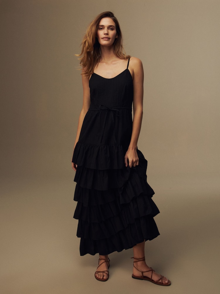 Laura Ashley Black Tiered Maxi Dress - Image 1 of 5