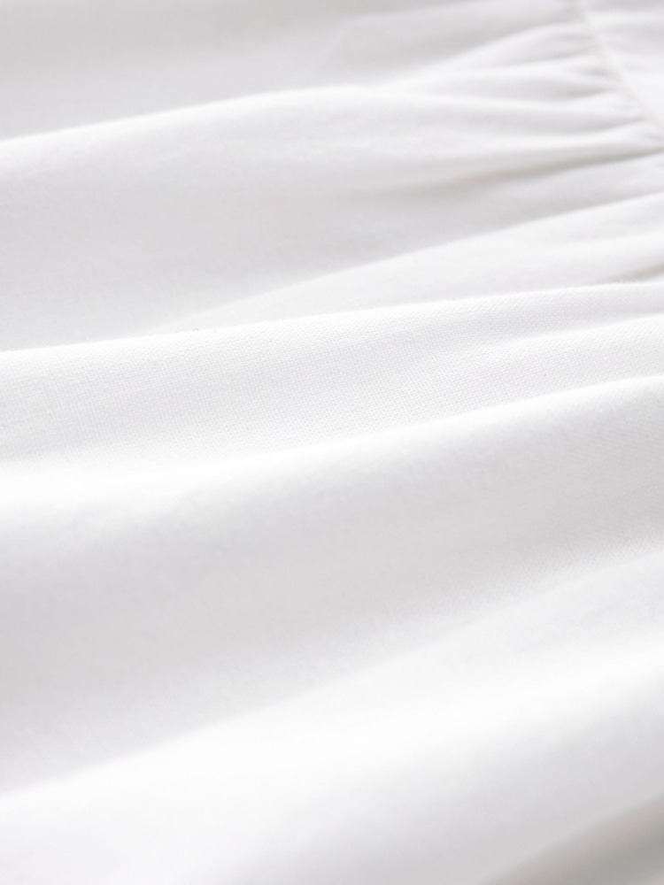 Laura Ashley White Linen Blend Lace Trim Midaxi Dress - Image 7 of 7