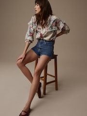 Ecru/Rosa - Laura Ashley Bluse mit Lochstickereien - Bild 4 von 6