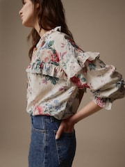 Ecru/Rosa - Laura Ashley Bluse mit Lochstickereien - Bild 5 von 6