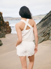 Laura Ashley White Broderie Shell Top - Image 2 of 4