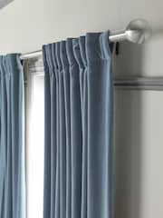 Light Blue Sumptuous Velvet Hidden Tab Top Lined Curtains - Image 5 of 6