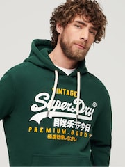 Superdry Enamel Green Vintage Logo Hoodie - Image 3 of 8