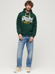 Superdry Enamel Green Vintage Logo Hoodie - Image 4 of 8