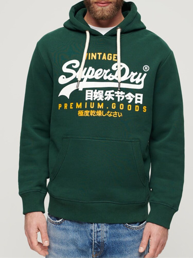 Superdry Enamel Green Vintage Logo Hoodie - Image 5 of 8