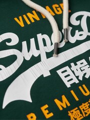 Superdry Enamel Green Vintage Logo Hoodie - Image 6 of 8