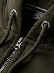 Superdry Dark Green Essential Logo Zip-Up Hoodie - Image 6 of 6