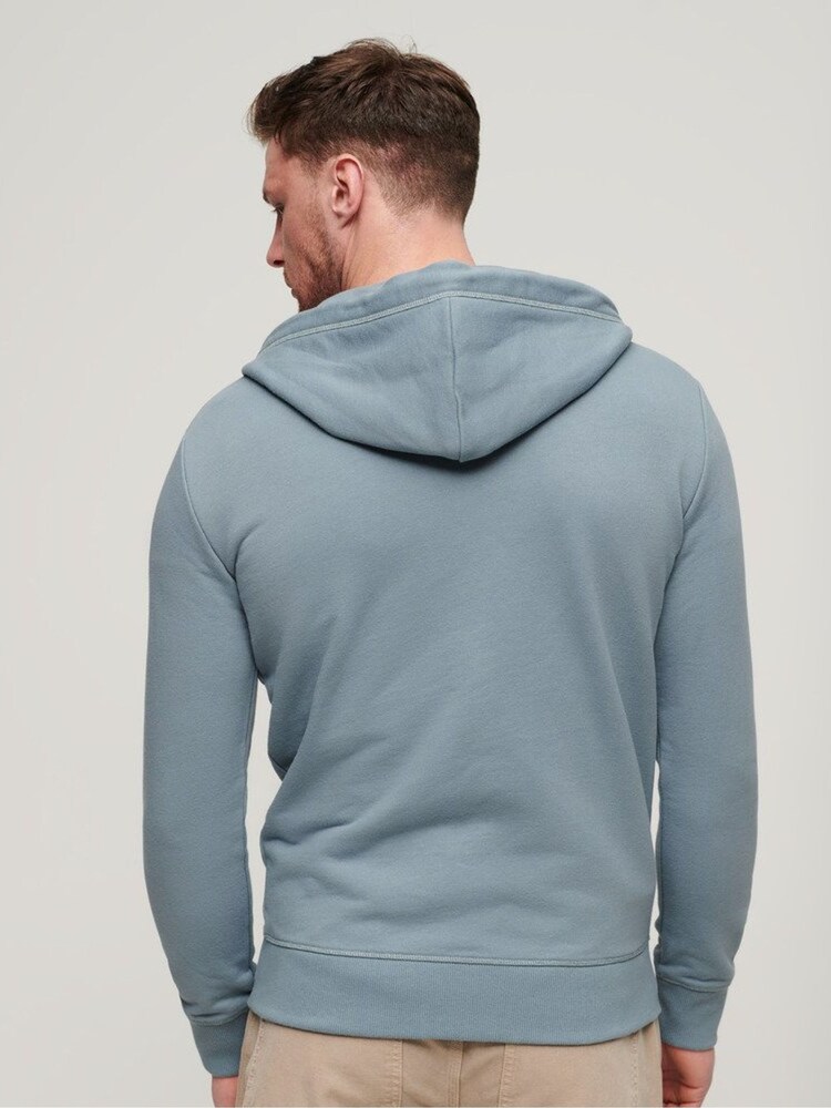 Superdry Light Blue Essential Logo Zip-Up Hoodie - Image 2 of 6
