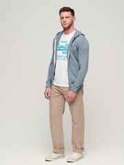 Superdry Light Blue Essential Logo Zip-Up Hoodie - Image 3 of 6
