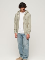 Superdry Cream Essential Logo Zip-Up Hoodie - Image 3 of 6